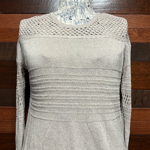 Knox Rose Scoop Neck Long Sleeve Knitted Cream Colored Sweater - Picture 4 of 11